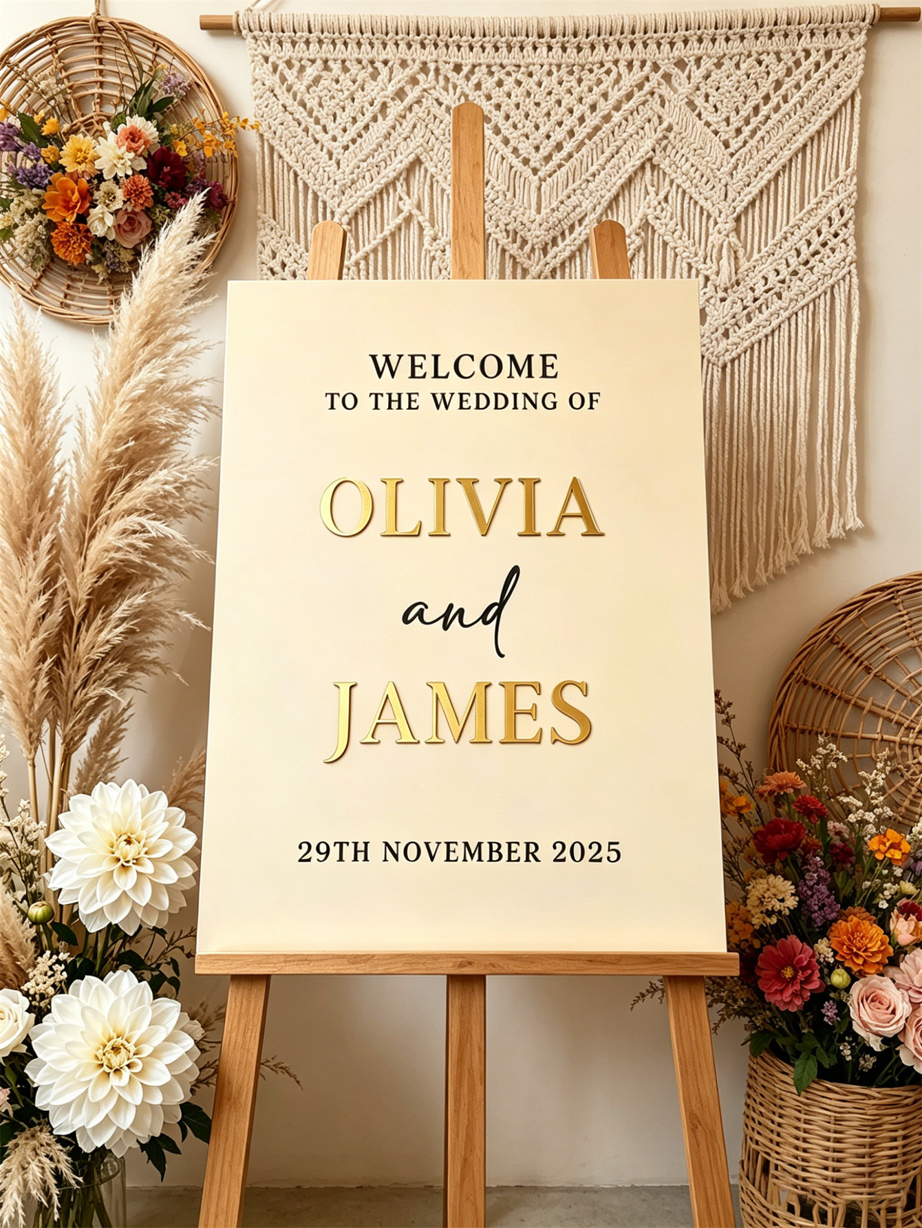 Wedding Welcome Sign - Personalized acrylic wedding welcome sign, modern and fashionable decoration of the wedding entrance. Welcome to our wedding sign